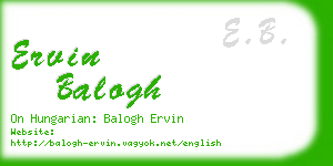 ervin balogh business card